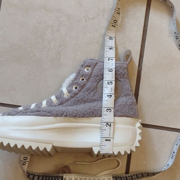 Converse Sherpa Run Star Sneaker Hike High Top Vapor Mauve grey fuzzy 8 - Picture 11 of 11